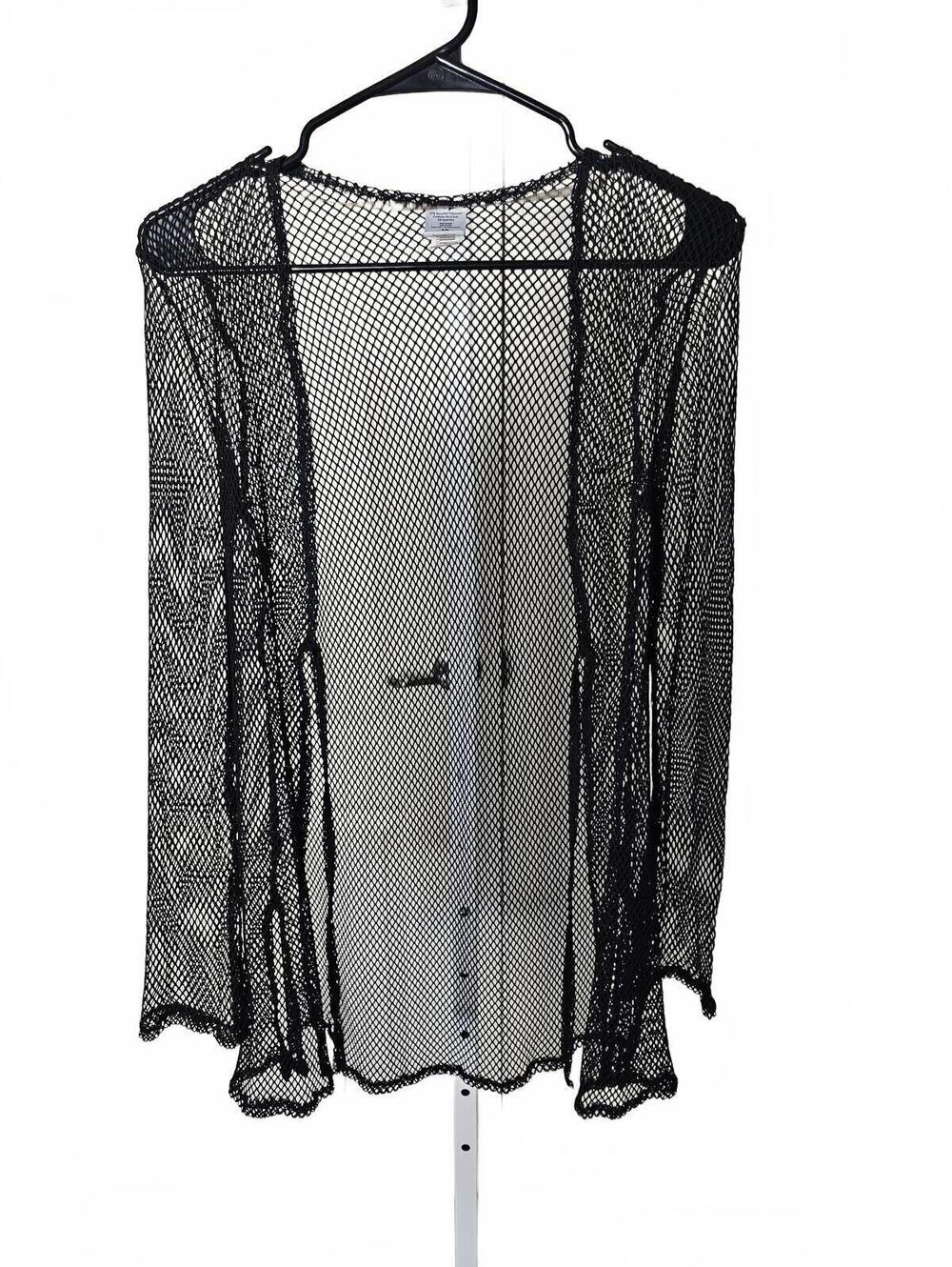 No Boundaries Black Mesh Long Sleeve Cardigan Size S-M